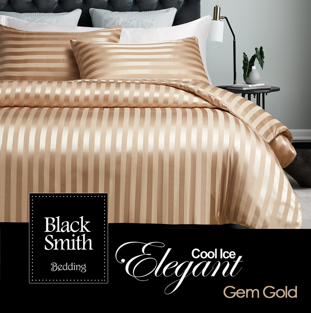 Black Smith -Gem Gold 2870 Threads Cool Ice Elegant Bedding Set(Single/Double/Queen/King)