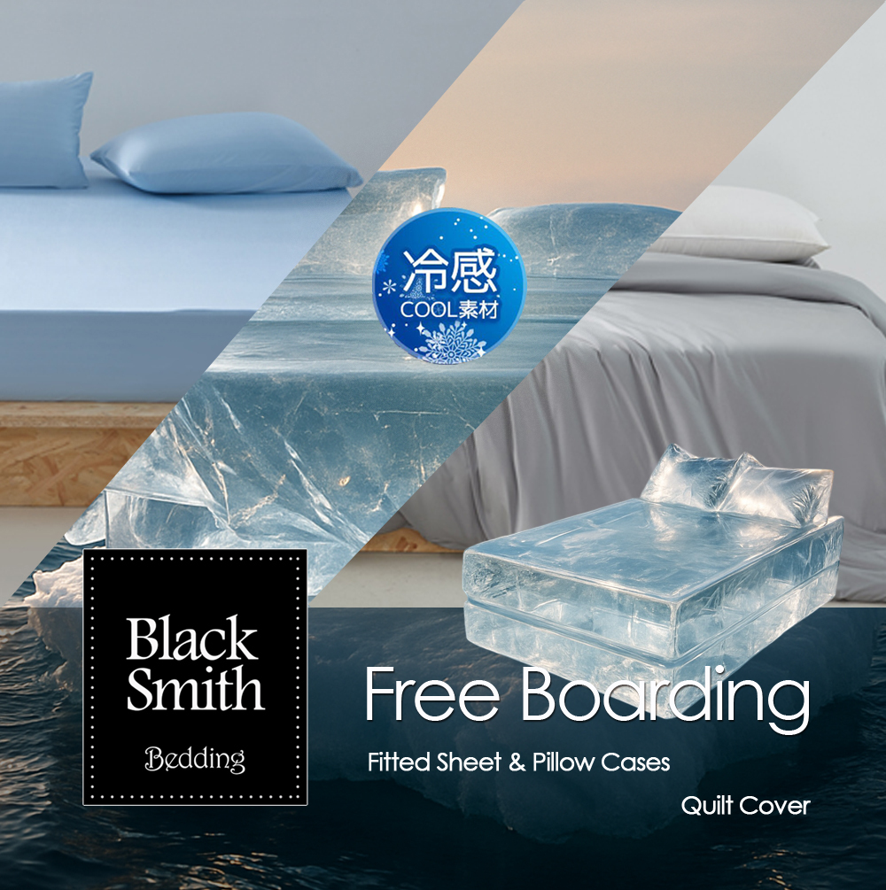 Black Smith Smart Forzen Antimicrobial Fitted Sheet & Pillowcases Set_Free Boarding