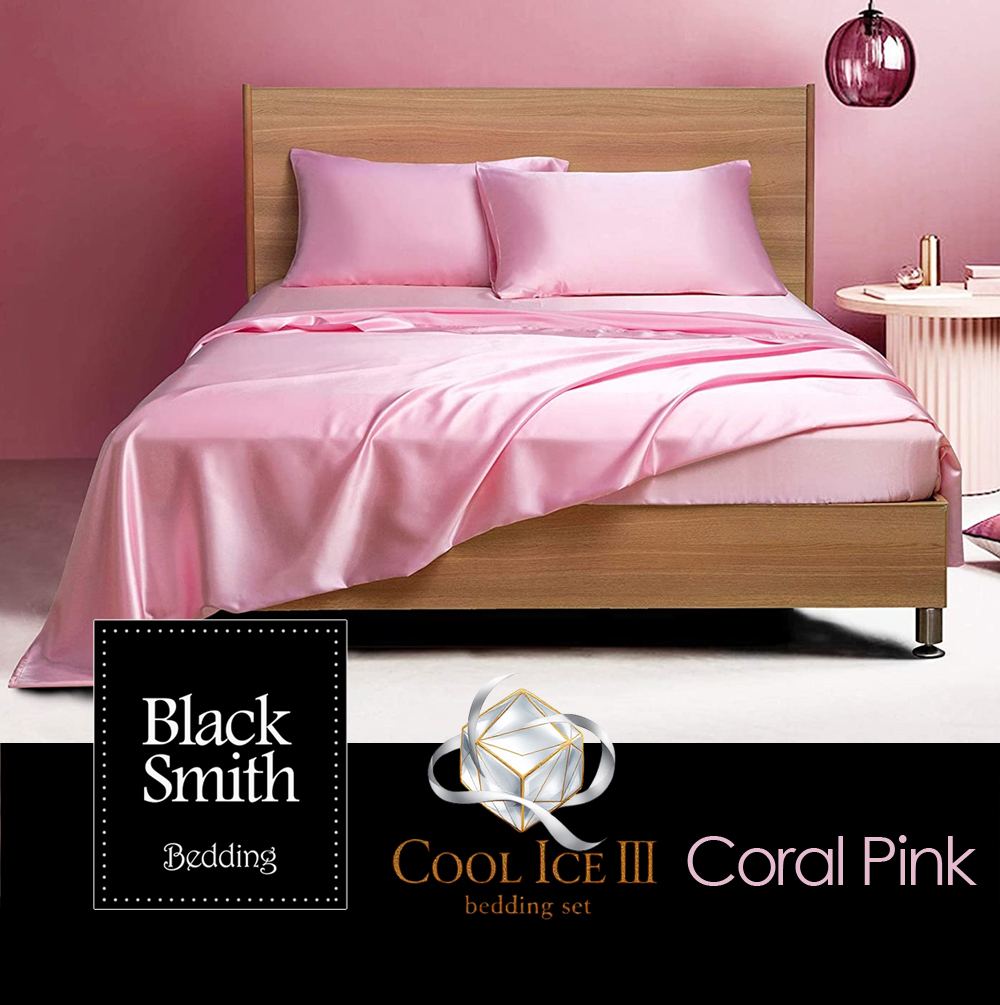Black Smith 2901 Threads Cool Ice III Series Bedding Set_Coral Pink