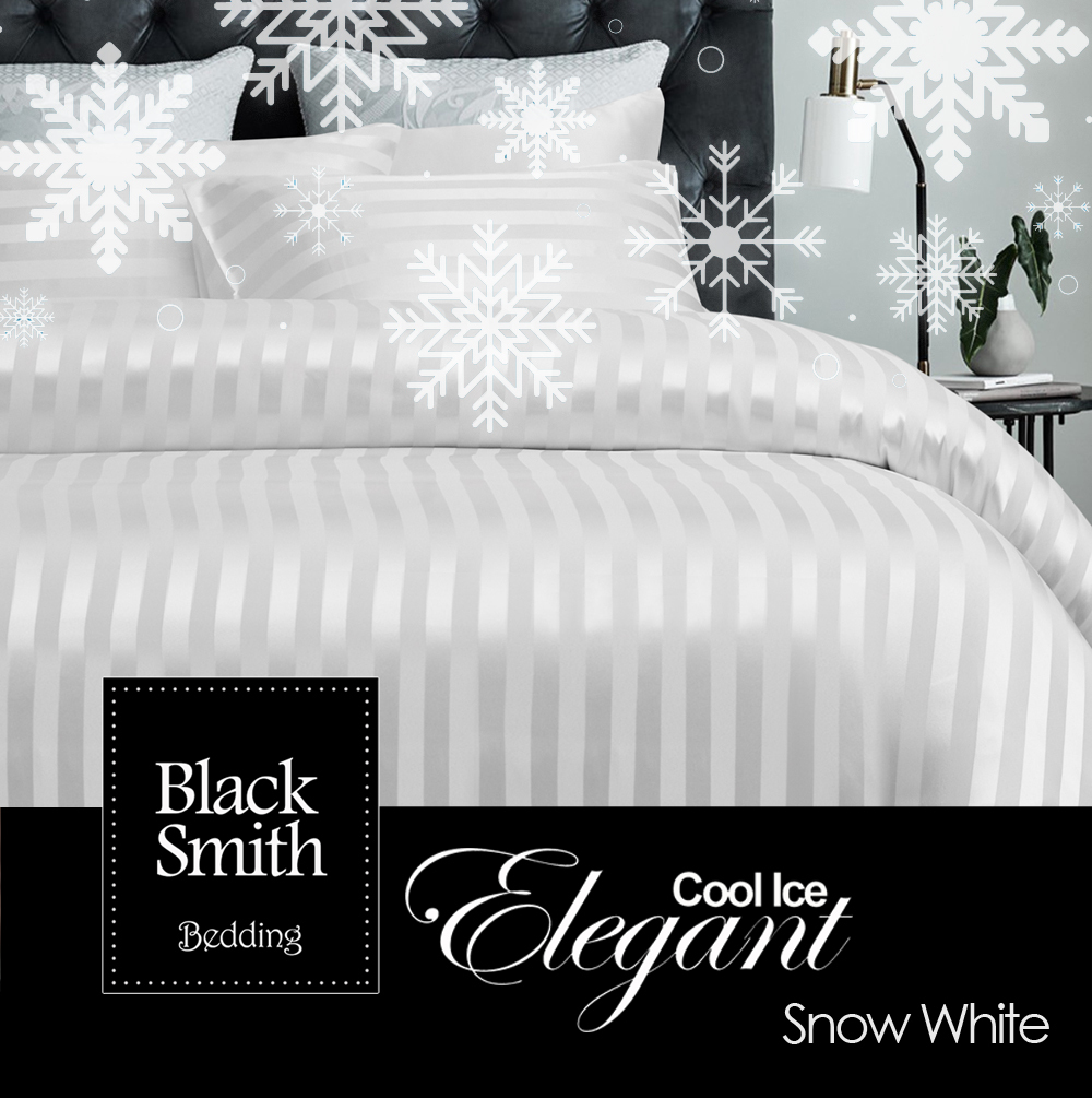 Black Smith -Snow White 2870 Threads Cool Ice Elegant Bedding Set(Single/Double/Queen/King)
