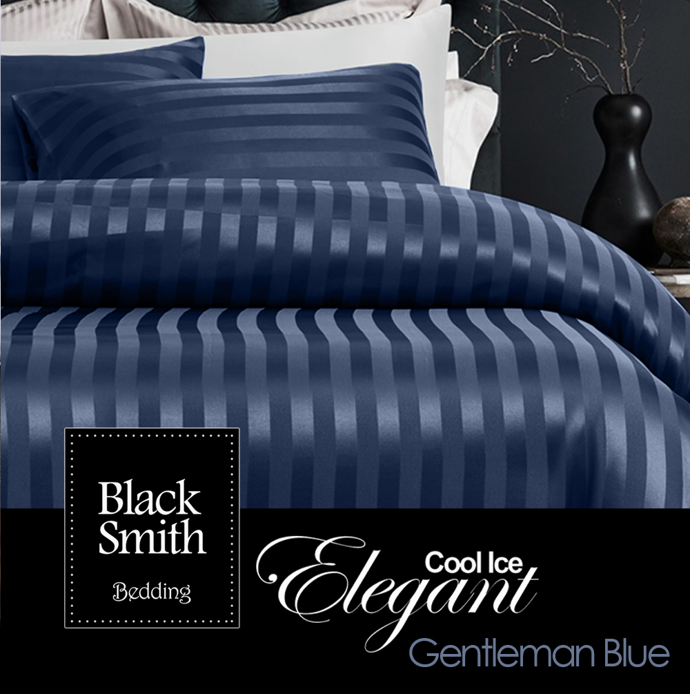 Black Smith -Gentleman Blue 2870 Threads Cool Ice Elegant Bedding Set(Single/Double/Queen/King)