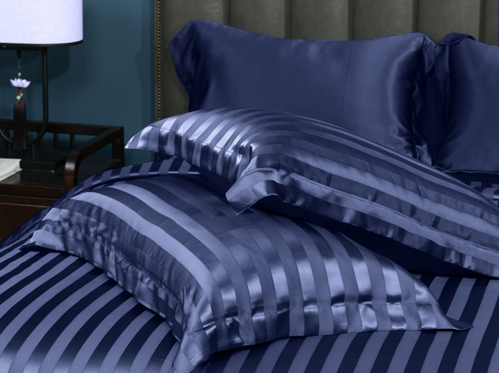 Black Smith -Gentleman Blue 2870 Threads Cool Ice Elegant Bedding Set(Single/Double/Queen/King)