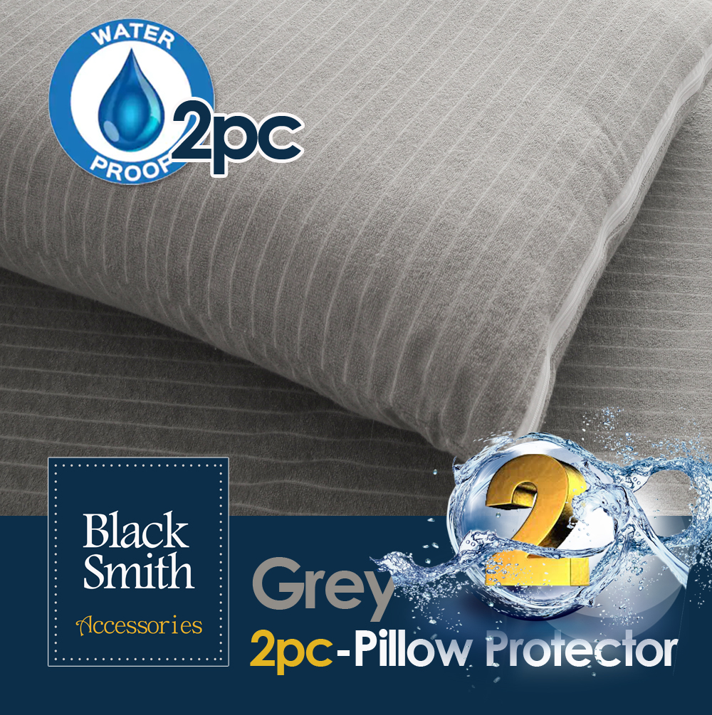 Black Smith -Grey -Waterproof Protector II Pillow Case (2pcs/4pcs)