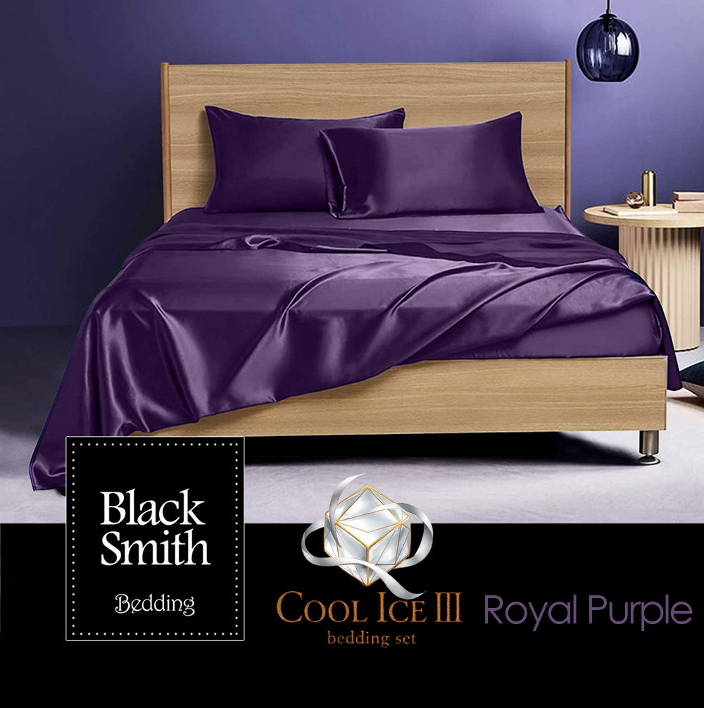 Black Smith 2901 Threads Cool Ice III Series Bedding Set_Royal Purple