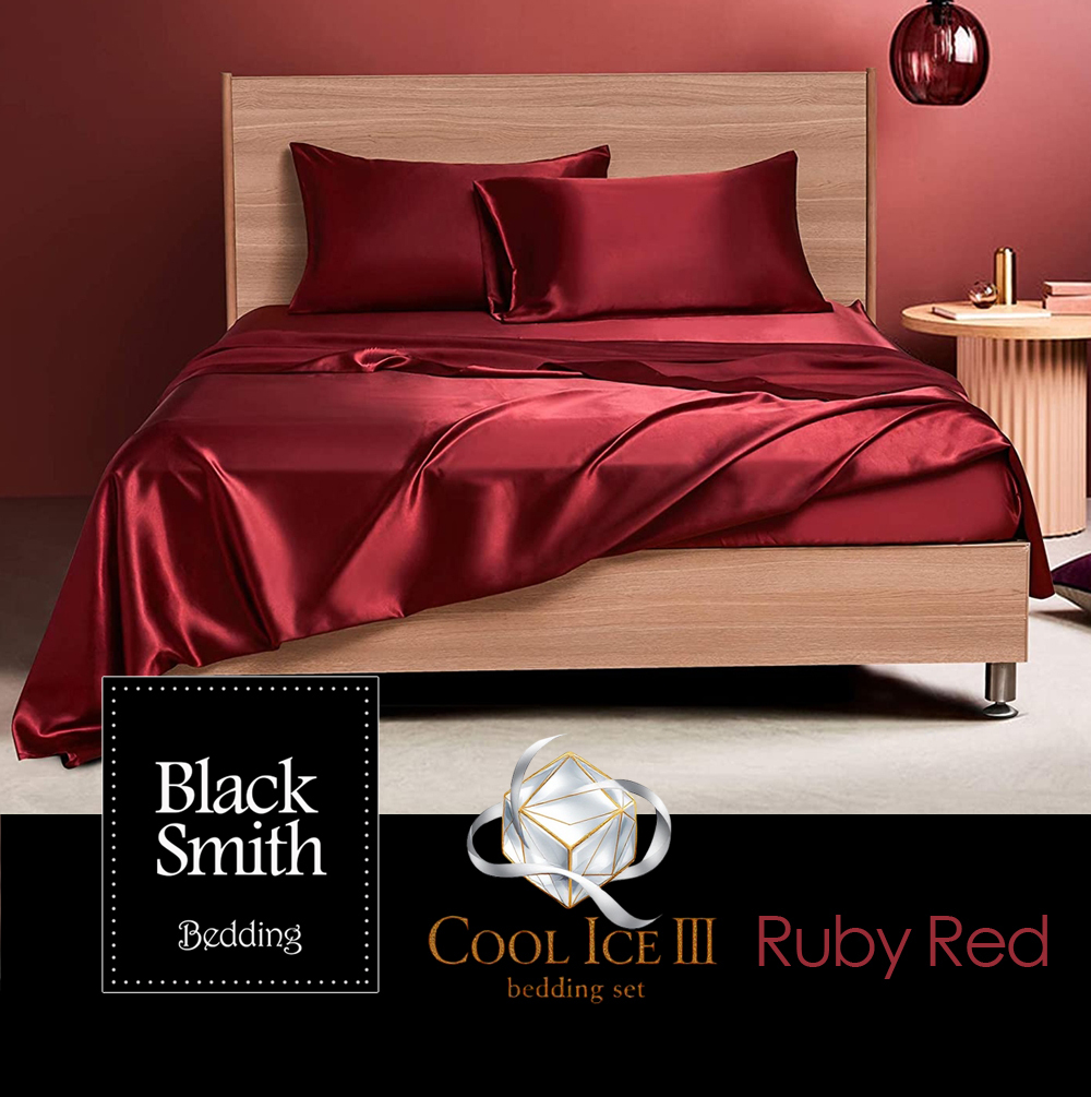 Black Smith 2901 Threads Cool Ice III Series Bedding Set_Ruby Red