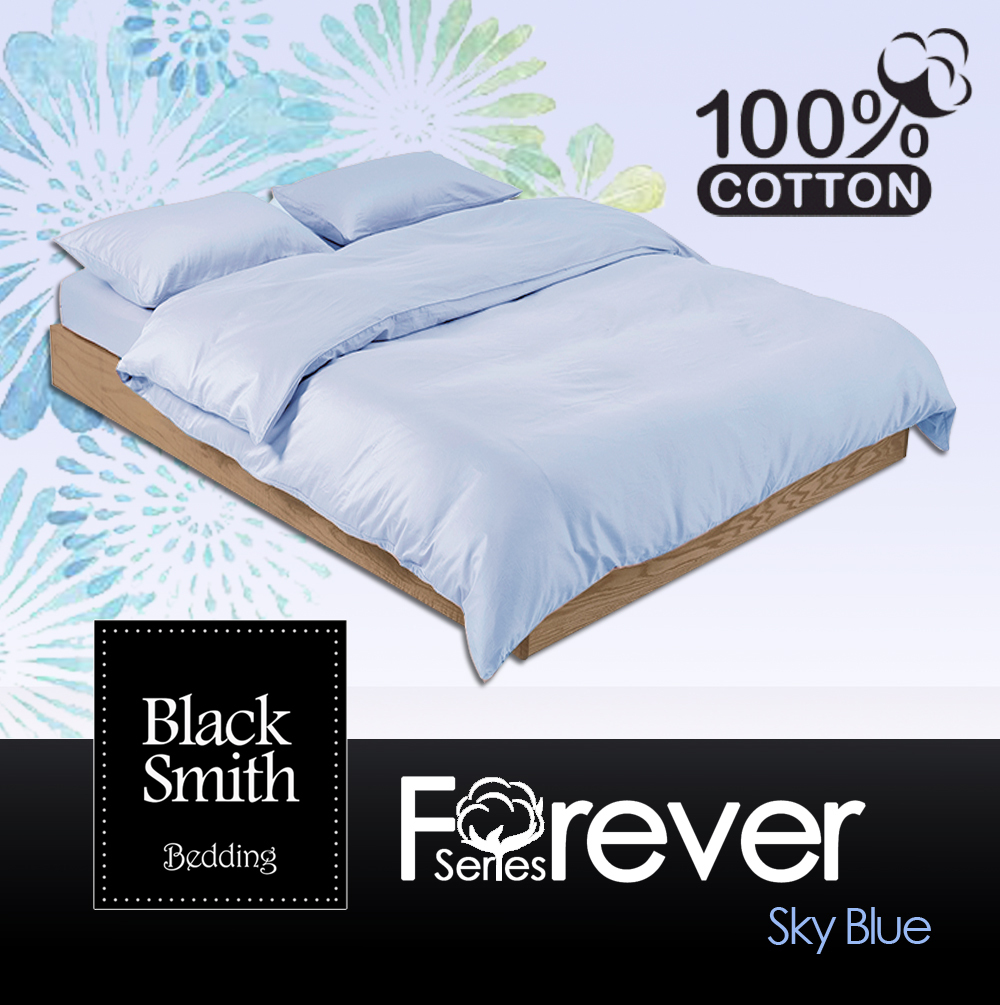 Black Smith 100%Cotton Forever Series Bedding Set(Sky Blue)(Single/Double/Queen/King)