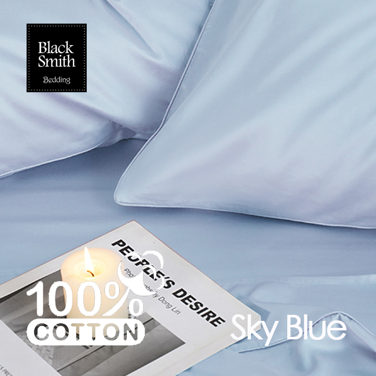 Black Smith 100%Cotton Forever Series Bedding Set(Sky Blue)(Single/Double/Queen/King)