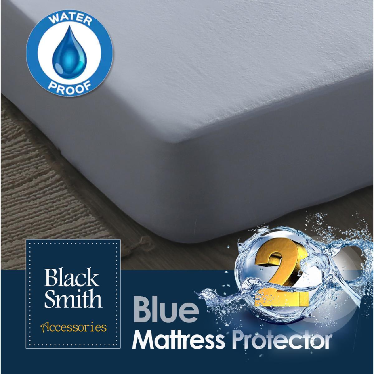 Black Smith -Blue -Waterproof Protector II Mattress Cover (Single/Double/Double Full/Queen/King)
