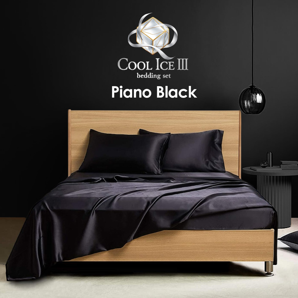 Black Smith 2901 Threads Cool Ice III Series Bedding Set_Piano Black
