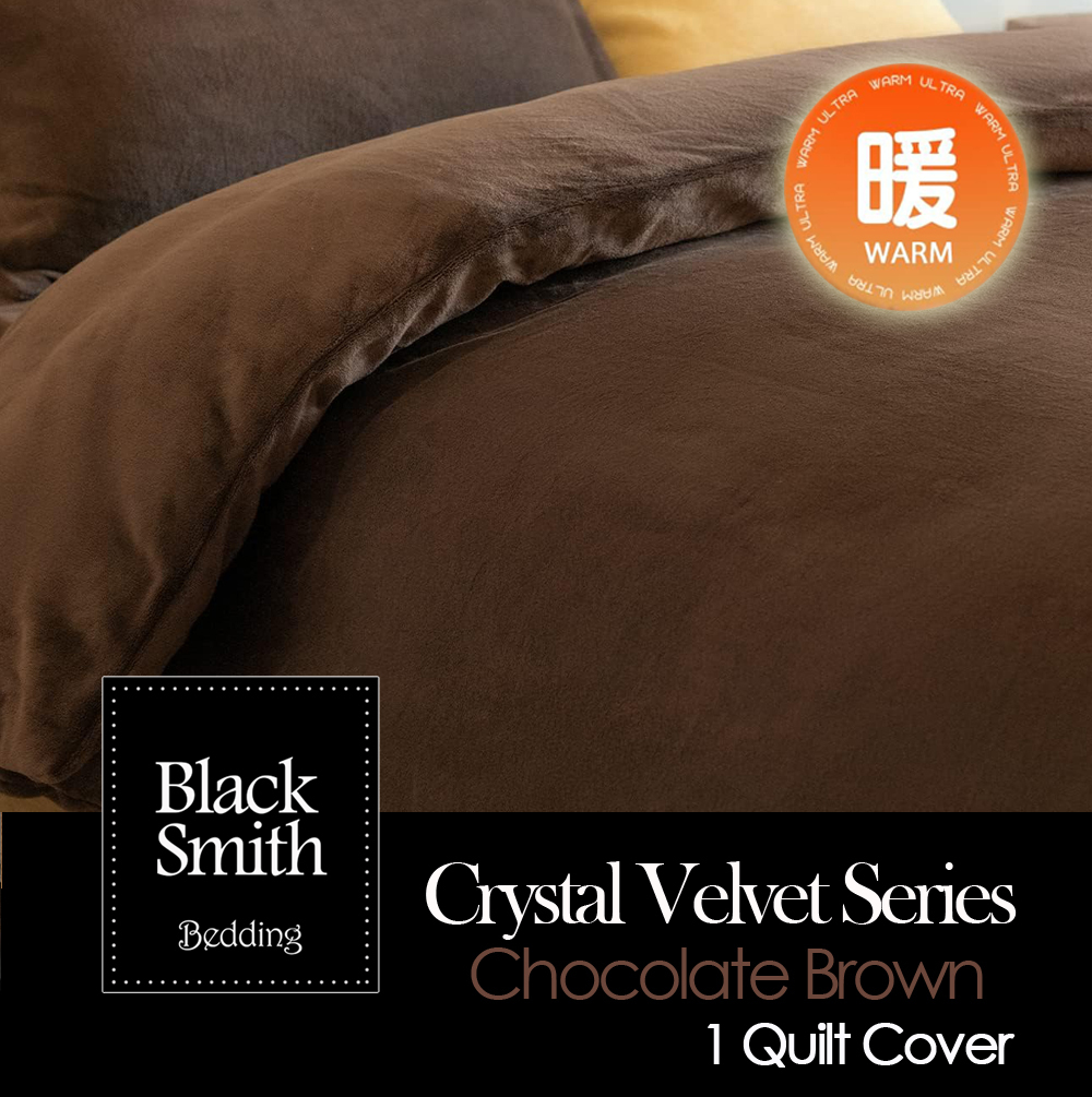 Black Smith Crystal Velvet Quick Warmth Quilt Cover(Chocolate Brown)