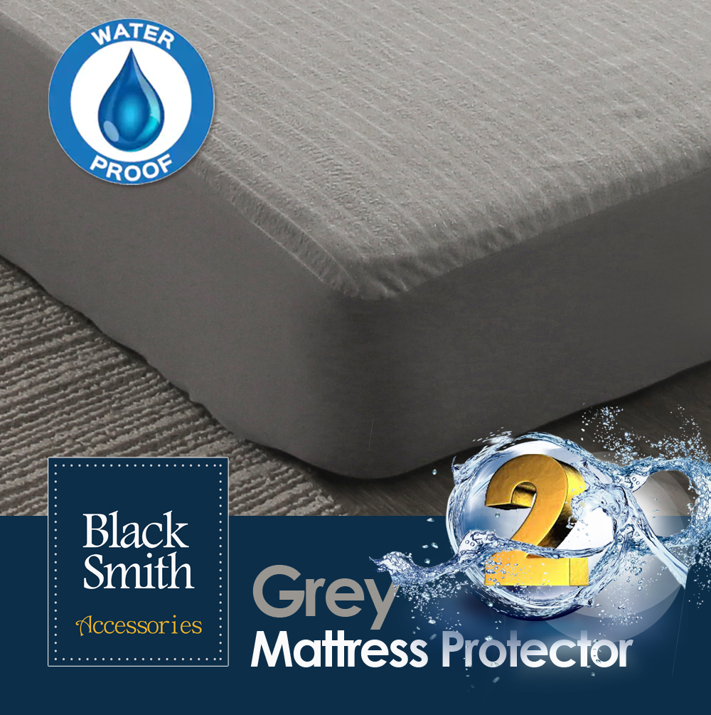 Black Smith -Grey -Waterproof Protector II Mattress Cover (Single/Double/Double Full/Queen/King)
