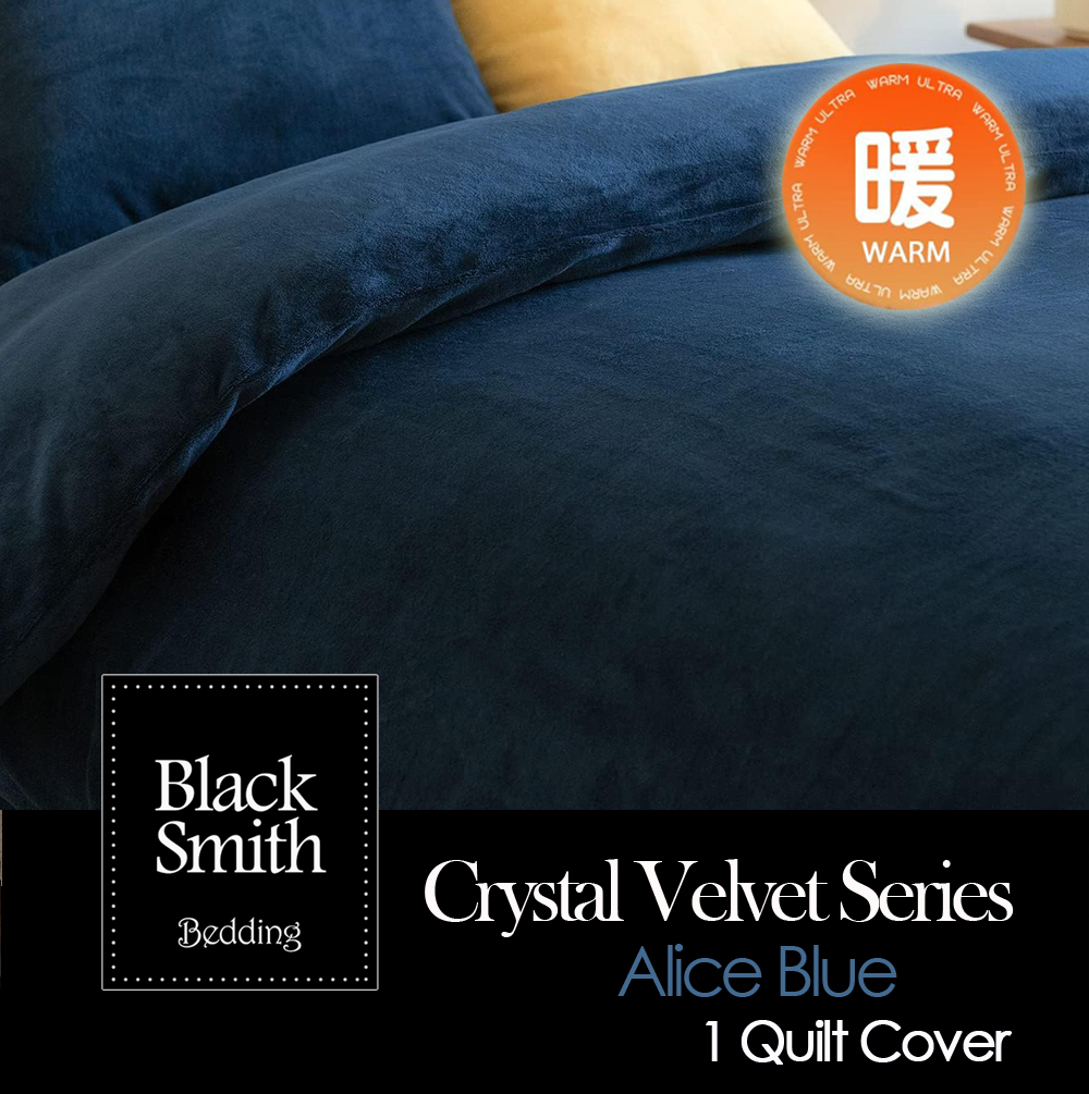 Black Smith Crystal Velvet Quick Warmth Quilt Cover(Alice Blue)