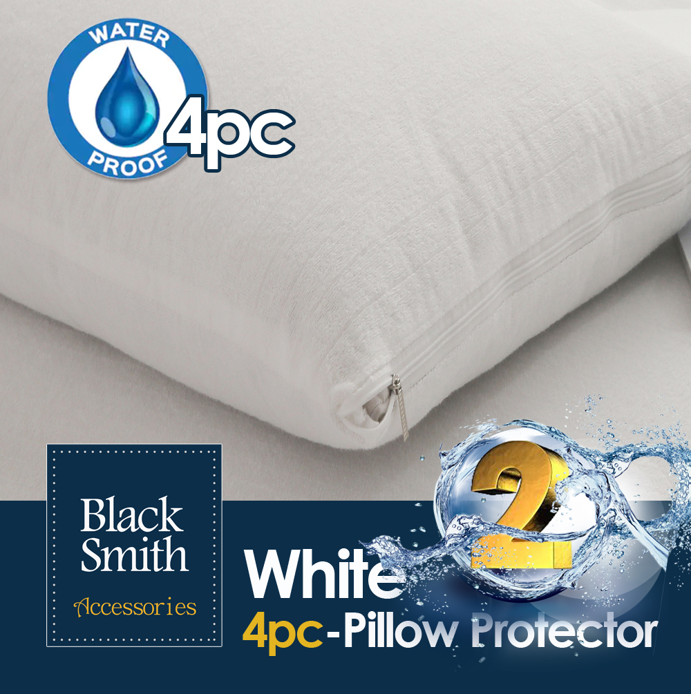 Black Smith -White -Waterproof Protector II Pillow Case (2pcs/4pcs)