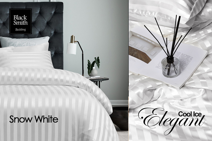 Black Smith -Snow White 2870 Threads Cool Ice Elegant Bedding Set(Single/Double/Queen/King)