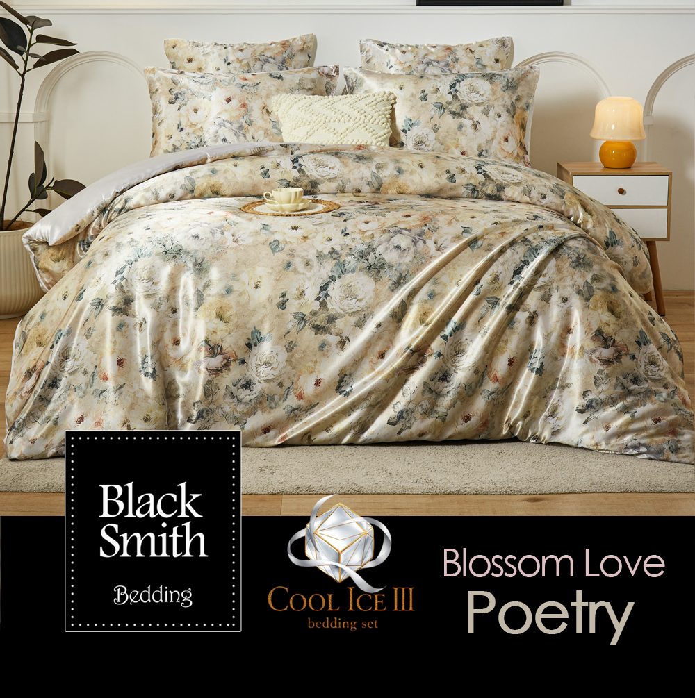 Black Smith 2901 Threads Cool Ice III Blossom Love Series Bedding Set_Poetry