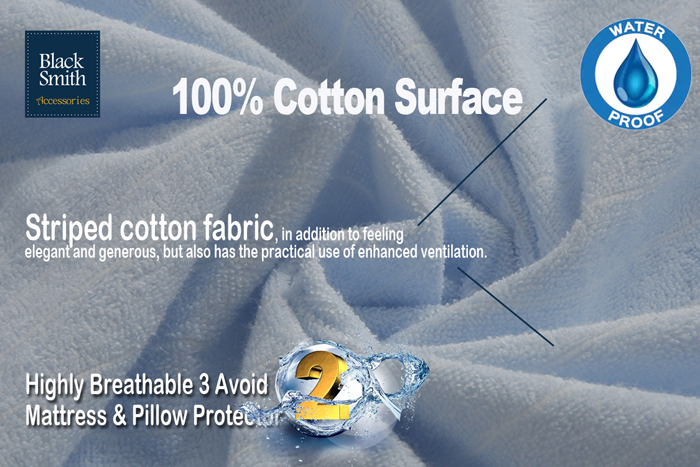 Black Smith -Blue -Waterproof Protector II Pillow Case (2pcs/4pcs)
